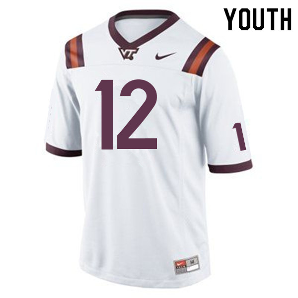 Youth #12 Nadir Thompson Virginia Tech Hokies College Football Jerseys Sale-Maroon